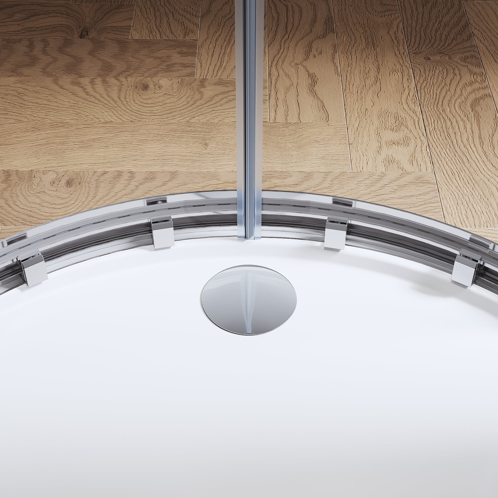 36.7"×36.7"×72" Neo-Round Corner Sliding Shower Enclosure with Chrome Finish