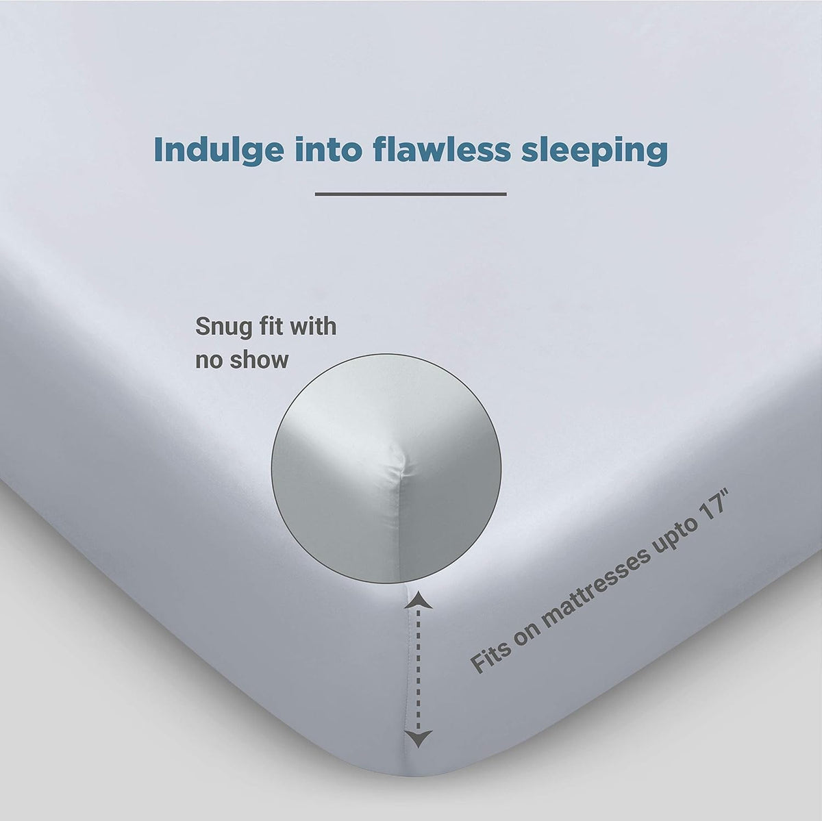 100% Organic Cotton Percale Weave Twin Size Sheet Set, 300 TC, GOTS Certified, Cool & Crisp, Breathable, Fits Mattresses up to 17" Deep, Skin-Friendly, Durable Luxury – White