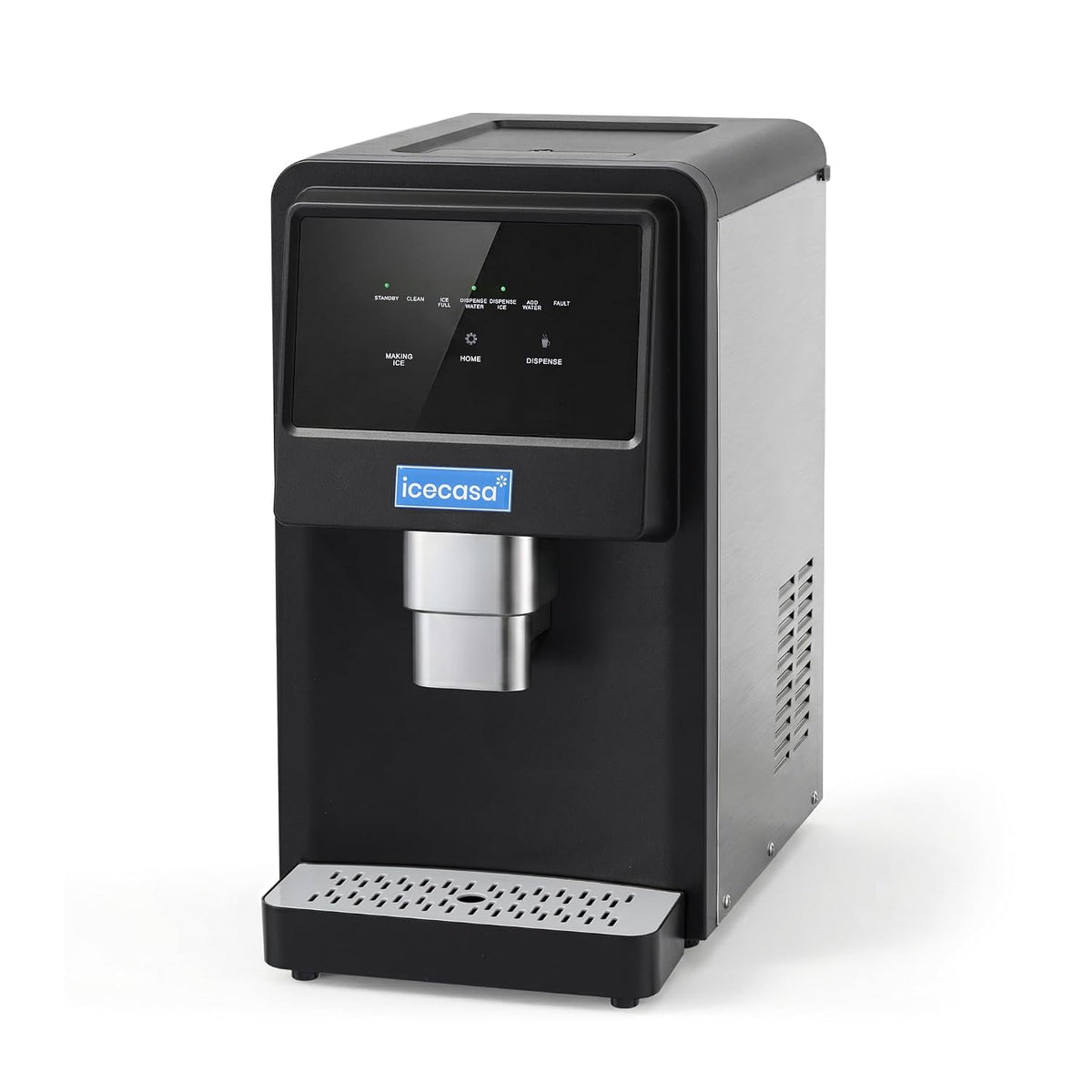 Commercial Nugget Ice Maker Countertop Touchless Paddle Dispensing, 80Lbs/24H Soft Chewable Ice Touch Screen, Dual Water Supply Tap or Bottle, ETL Certified for Motel Bar