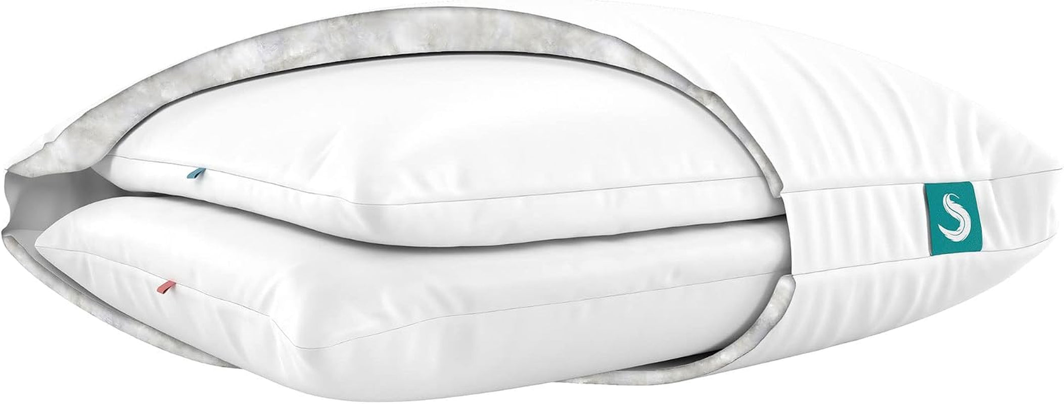 2-Pack Cooling Bed Pillows & Removable Cover for Sleeping Sets, King Size - Adjustable and Washable Bedding Pillow Set for Comfortable Sleep