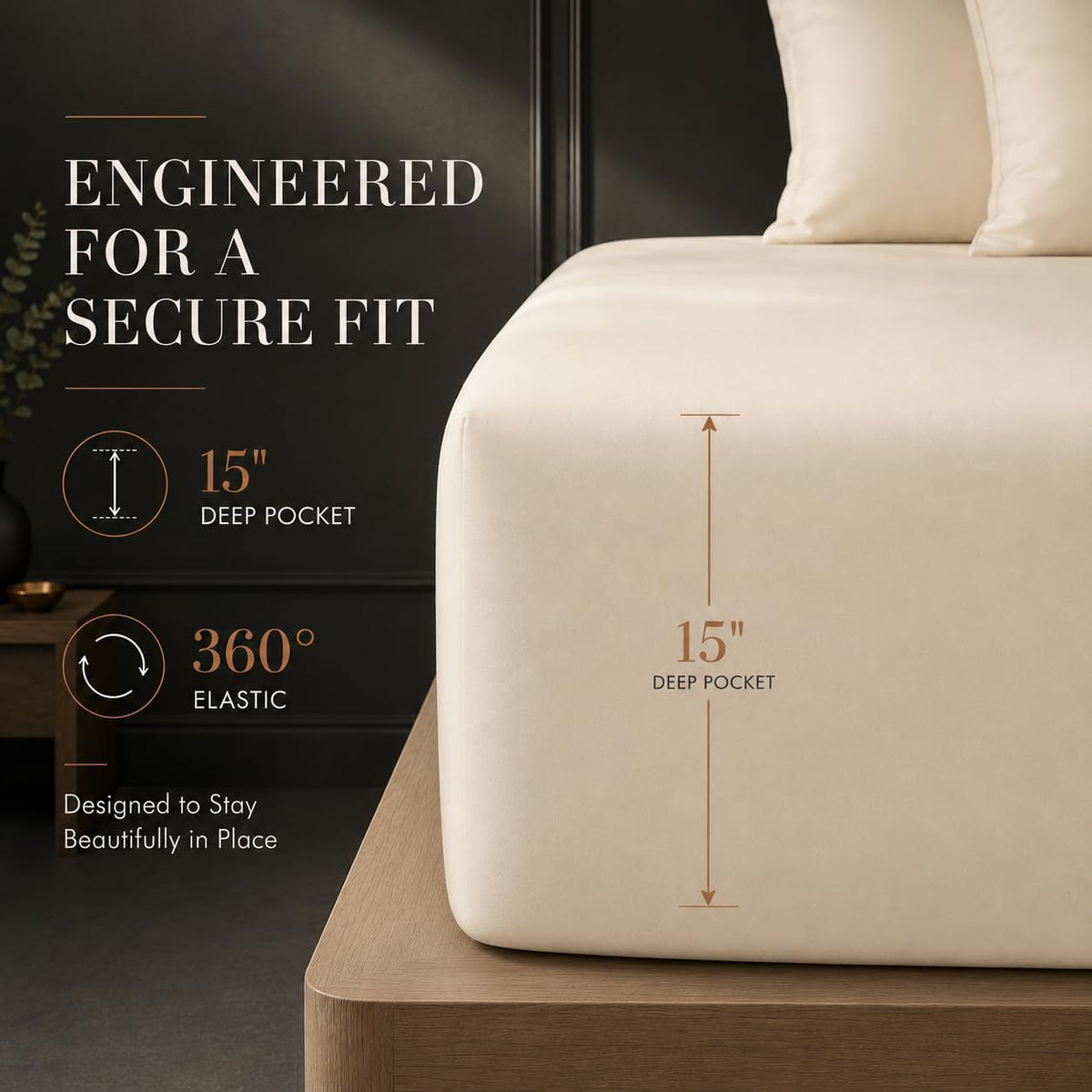 Queen Size Bed Sheets, 1000 Thread Count Sheets Queen Size Bed Set - Ivory