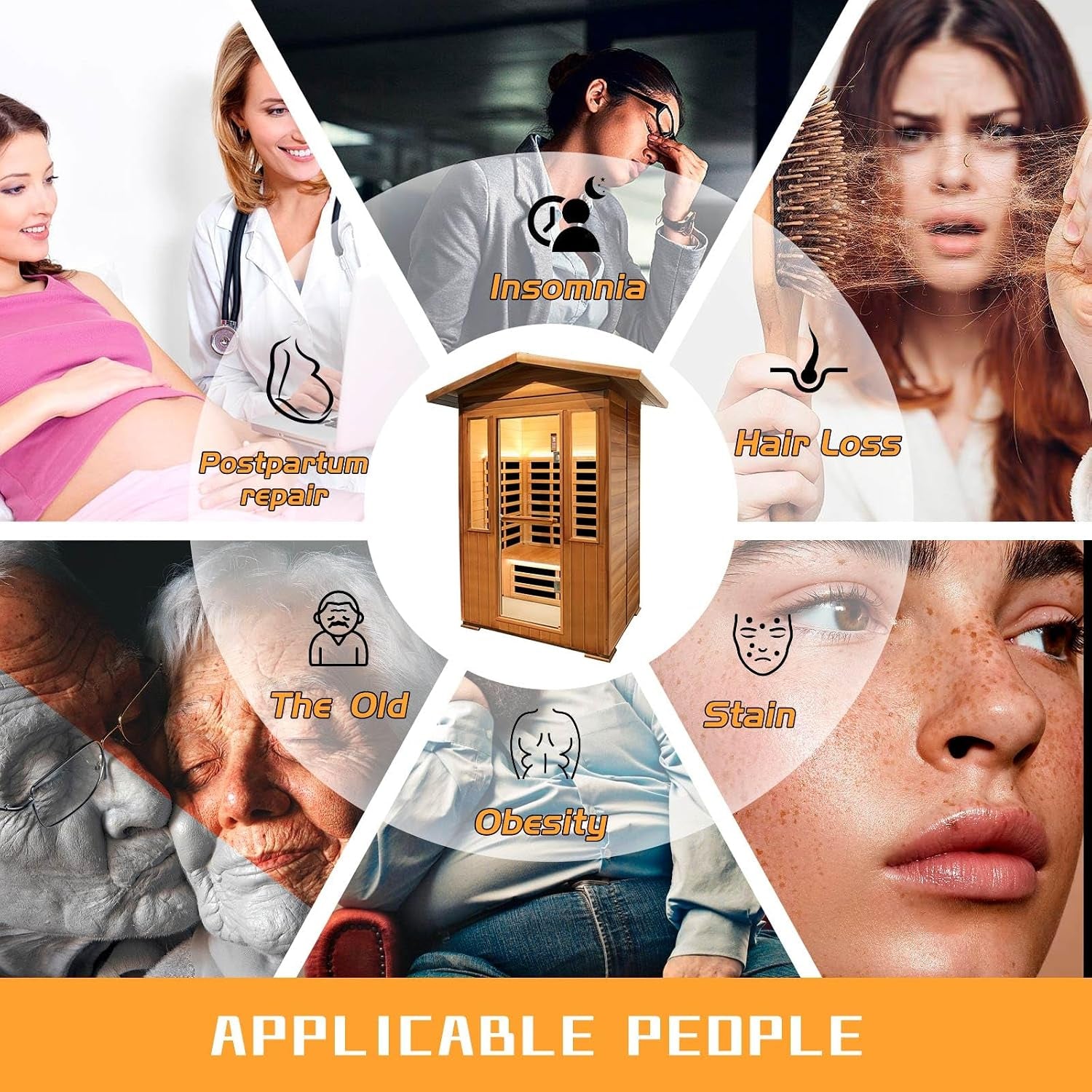 2 Person Outdoor Sauna Infrared Saunas Dry Sauna Room 1800W 120V