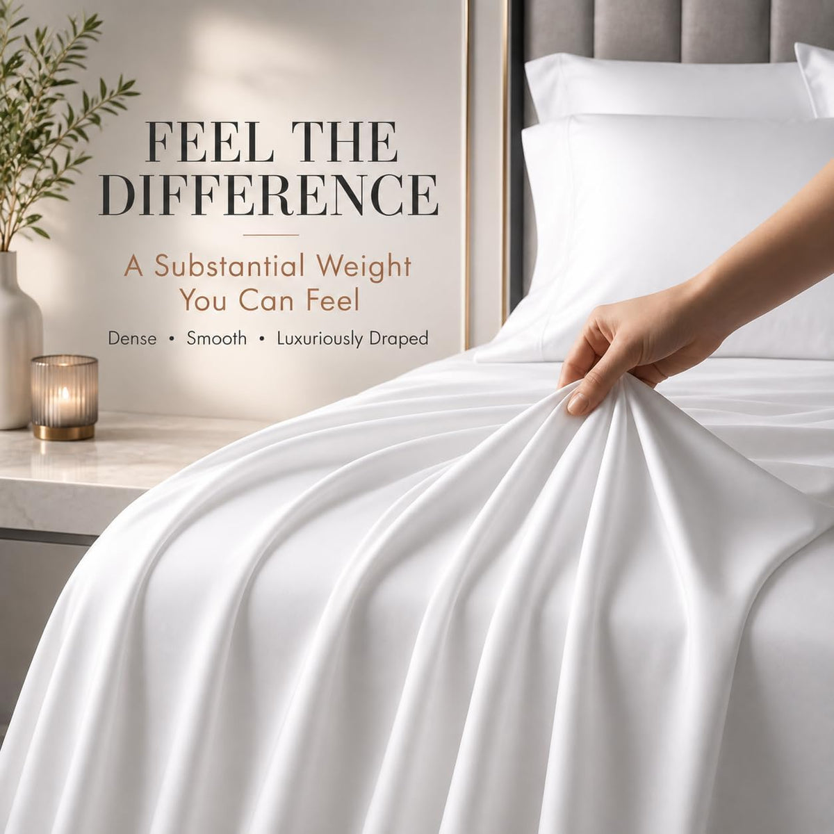 Queen Size Bed Sheets, 1000 Thread Count Sheets Queen Size Bed Set - Ivory