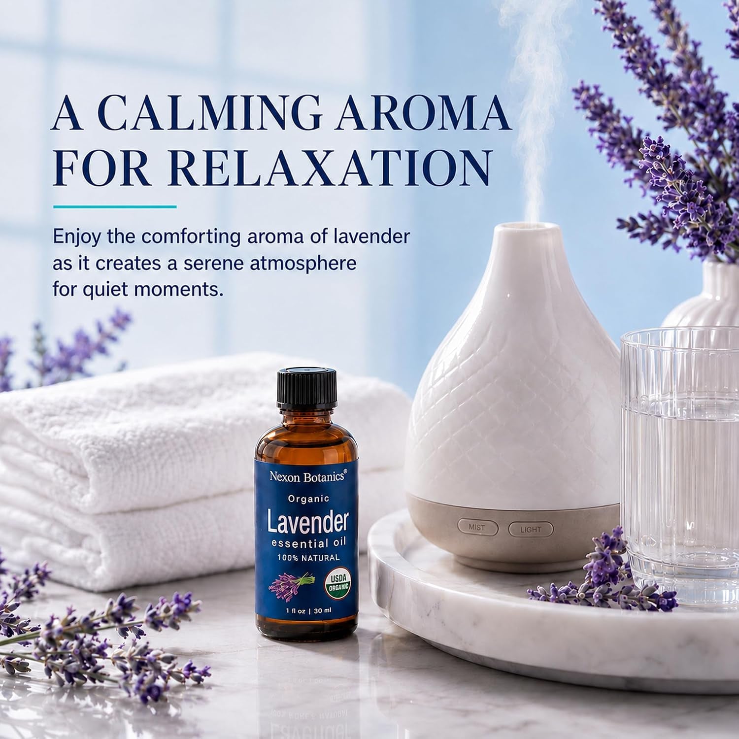 Organic Lavender Essential Oil 30 Ml - 100% Natural & Hexane Free Formula