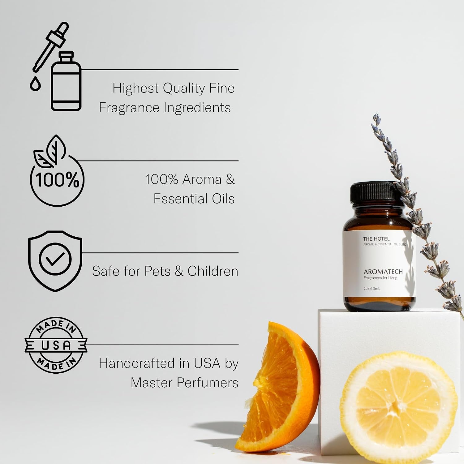 the Hotel Aroma Essential Oil Blend: Luxury Hotel Inspired Aromatherapy with Lemon, Lavender, Peach & Pine for Ultrasonic Diffusers & Nebulizers (120 Ml, the Hotel)