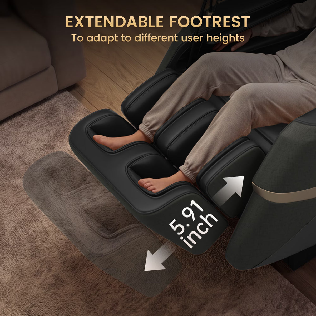 3D Massage Chair, Full Body Zero Gravity Recliner with SL Track, Yoga Stretching, Foot Rollers, Bluetooth, Heating, Black