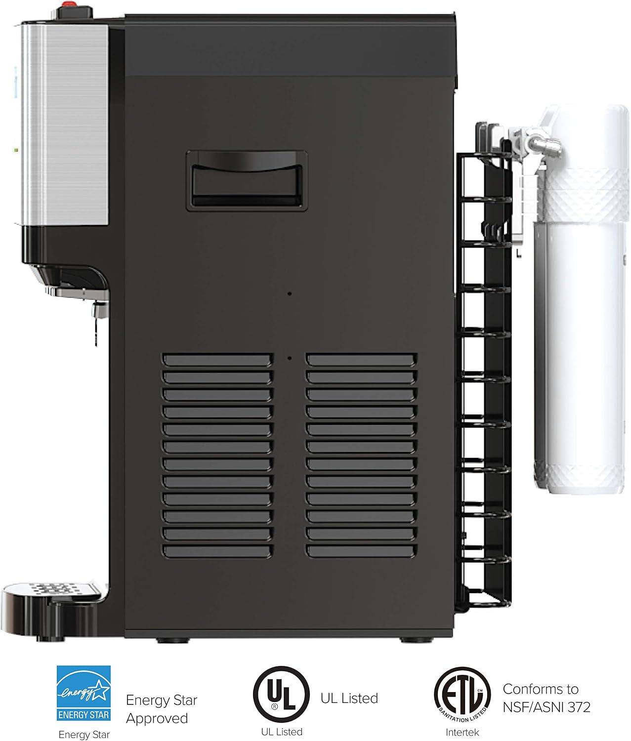 Countertop Self Cleaning Bottleless Water Cooler Dispenser with Filtration - Hot Cold and Room Temperature Water. Free Extra Replacement Filters Included - Ul/Energy Star Approved