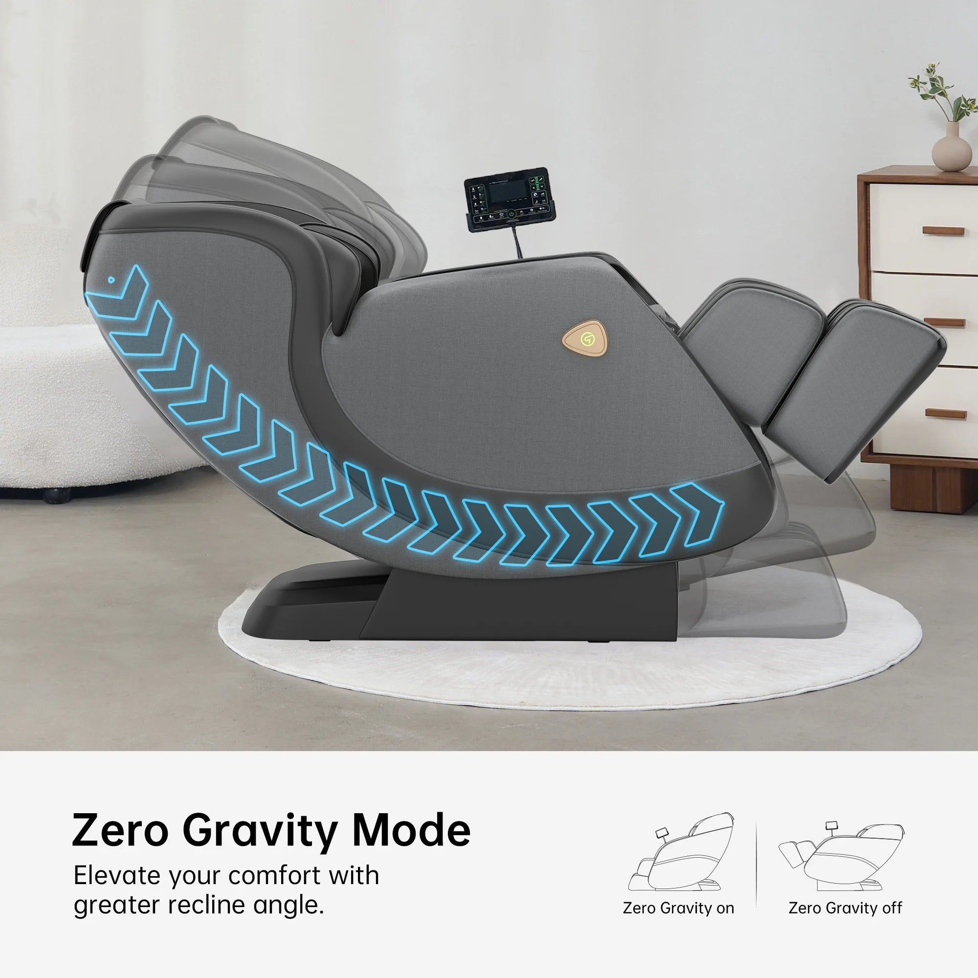 3D Sl-Track Massage Chair, Full Body Zero Gravity Shiatsu Thai Massage Recliner, Black