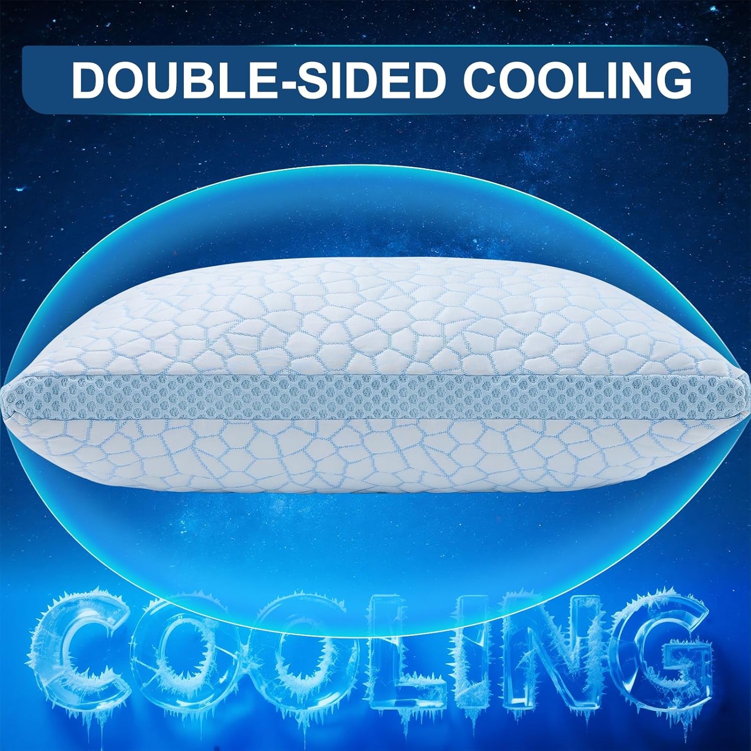 Enhanced Cooling Pillows Queen Size Set of 2 ，Luxury Body Pillows 1 Pack
