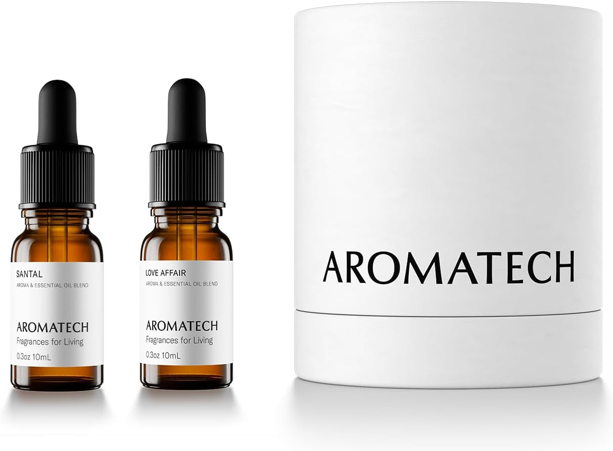 Santal & Love Affair Set | Aroma Diffuser Essential Oils Blend of Santal Cardamom, Papyrus, Musk | Love Affair Jasmin, Saffron, Cedar, Ambergris - 10 Milliliter