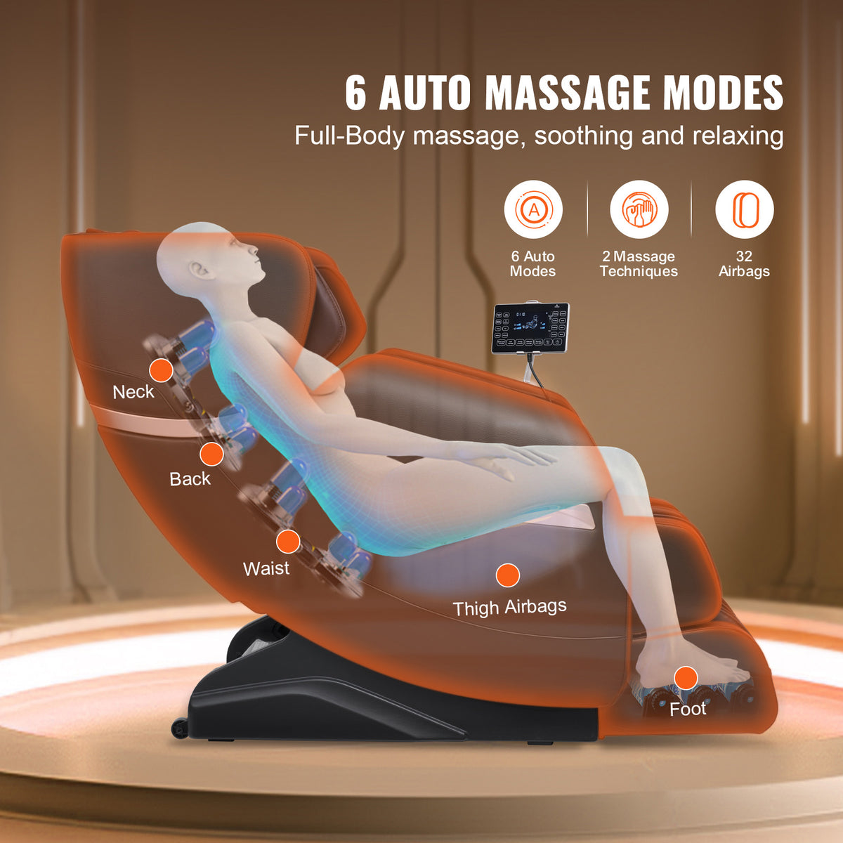Full Body Massage Chair Zero Gravity 3D Shiatsu Recliner with Sl-Track