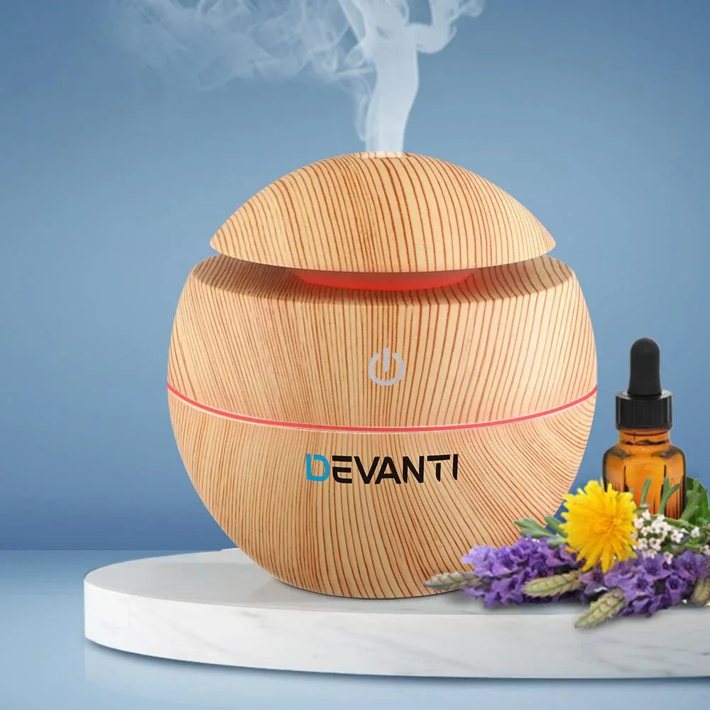 Devanti Aromatherapy Diffuser Aroma Essential Oils Air Humidifier LED