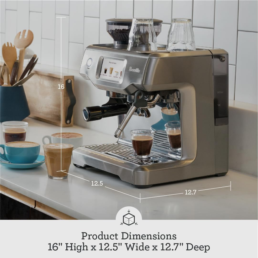 Breville BES880BTR Barista Touch Espresso Machine, Black Truffle