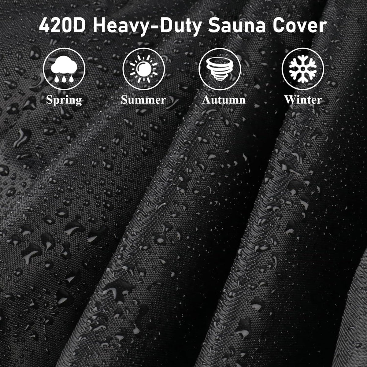 420D Outdoor 1 to 2-Person Sauna Cover,39.8"Lx37.4"Wx72.8"H,Black