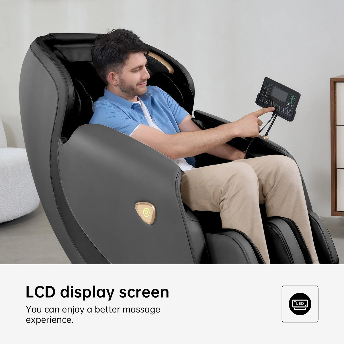 3D Sl-Track Massage Chair, Full Body Zero Gravity Shiatsu Thai Massage Recliner, Black