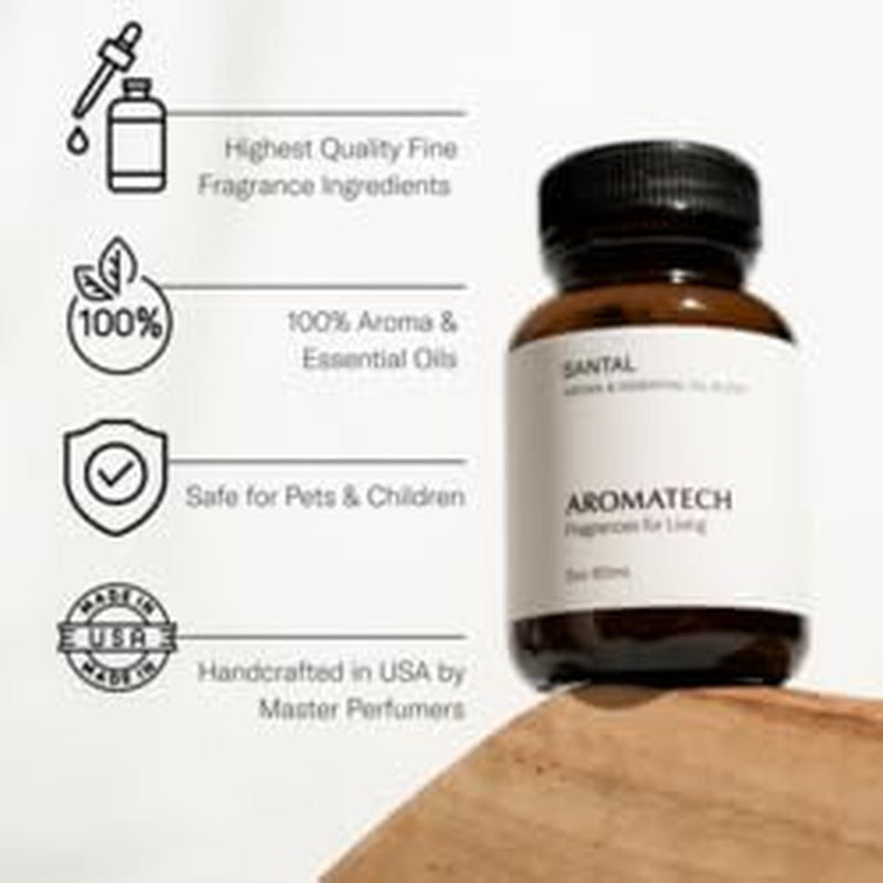 Santal Aroma Essential Oil Blend: Luxury Hotel Inspired Aromatherapy with Amber, Vanilla, Cedar & Sandalwood for Ultrasonic Diffusers (0.33 Fl Oz (Pack of 1))