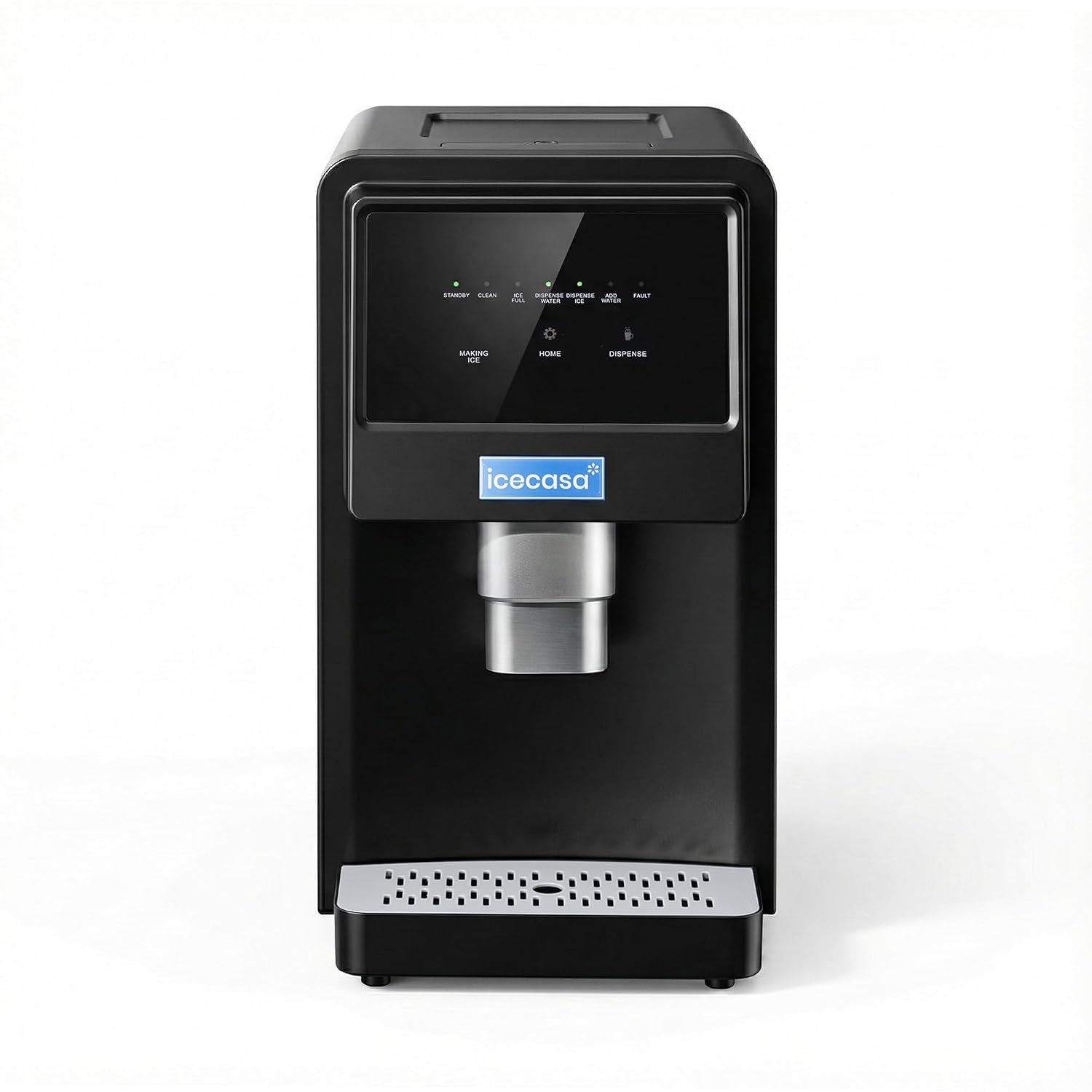 Commercial Nugget Ice Maker Countertop Touchless Paddle Dispensing, 80Lbs/24H Soft Chewable Ice Touch Screen, Dual Water Supply Tap or Bottle, ETL Certified for Motel Bar