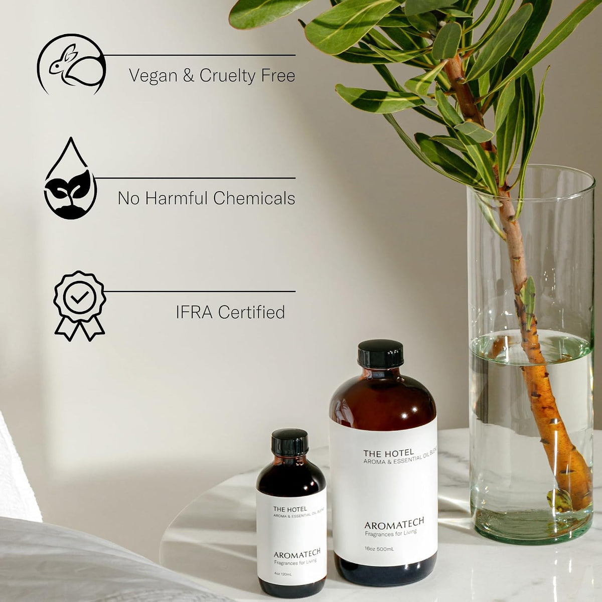 the Hotel Aroma Essential Oil Blend: Luxury Hotel Inspired Aromatherapy with Lemon, Lavender, Peach & Pine for Ultrasonic Diffusers & Nebulizers (120 Ml, the Hotel)