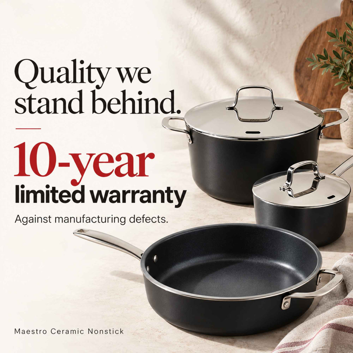 Ceramic Nonstick Cookware Set, 12-Piece