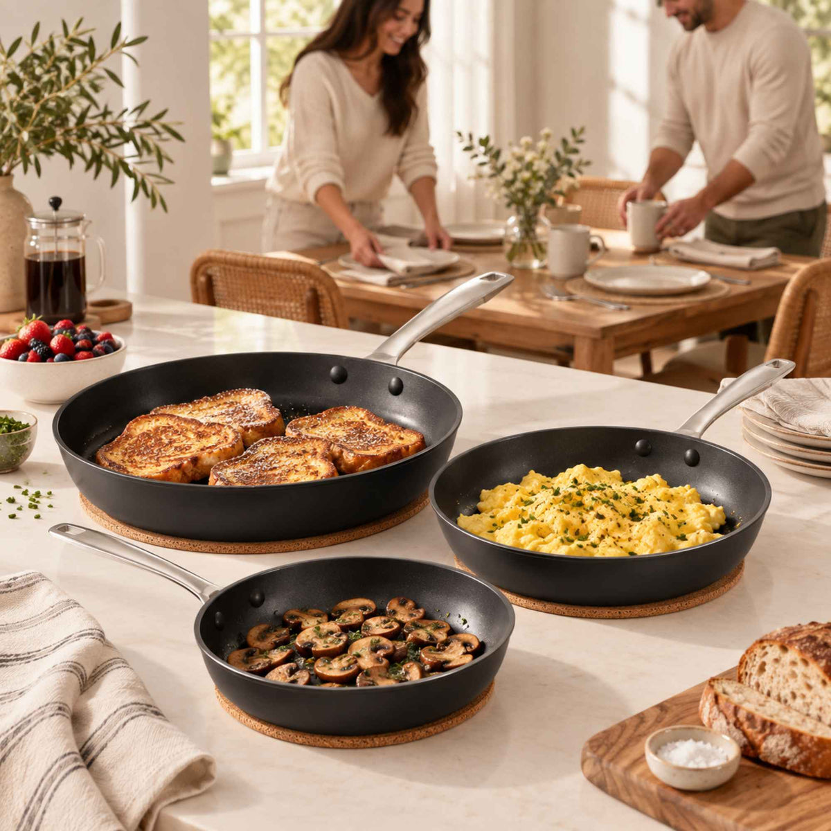 Ceramic Nonstick Cookware Set, 12-Piece