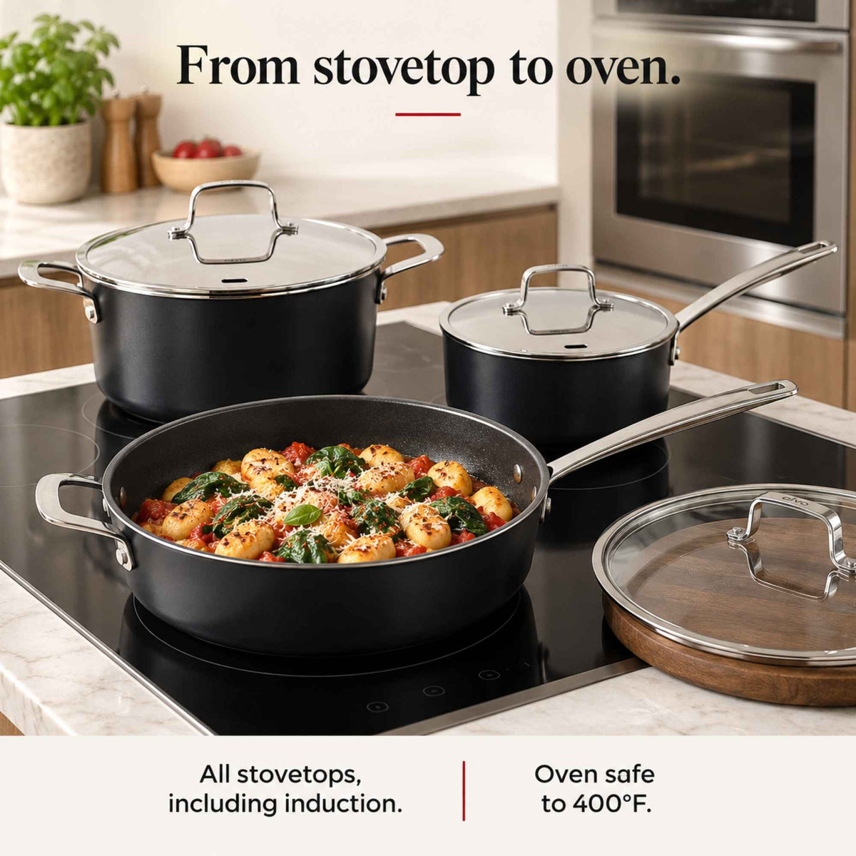 Ceramic Nonstick Cookware Set, 9-Piece
