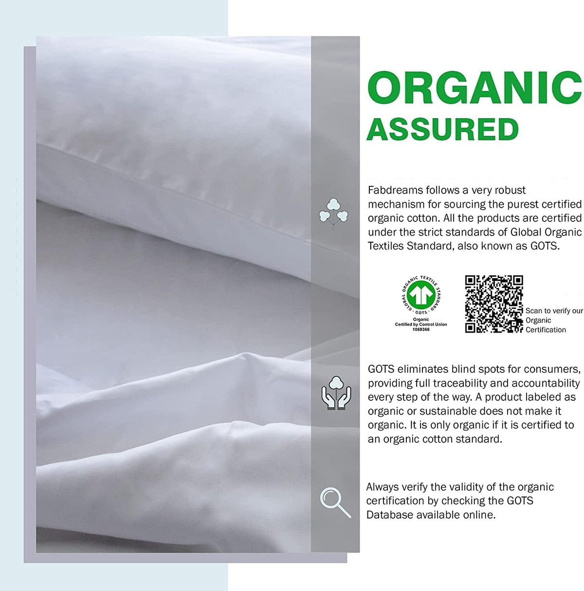 100% Organic Cotton Percale Weave Twin Size Sheet Set, 300 TC, GOTS Certified, Cool & Crisp, Breathable, Fits Mattresses up to 17" Deep, Skin-Friendly, Durable Luxury – White