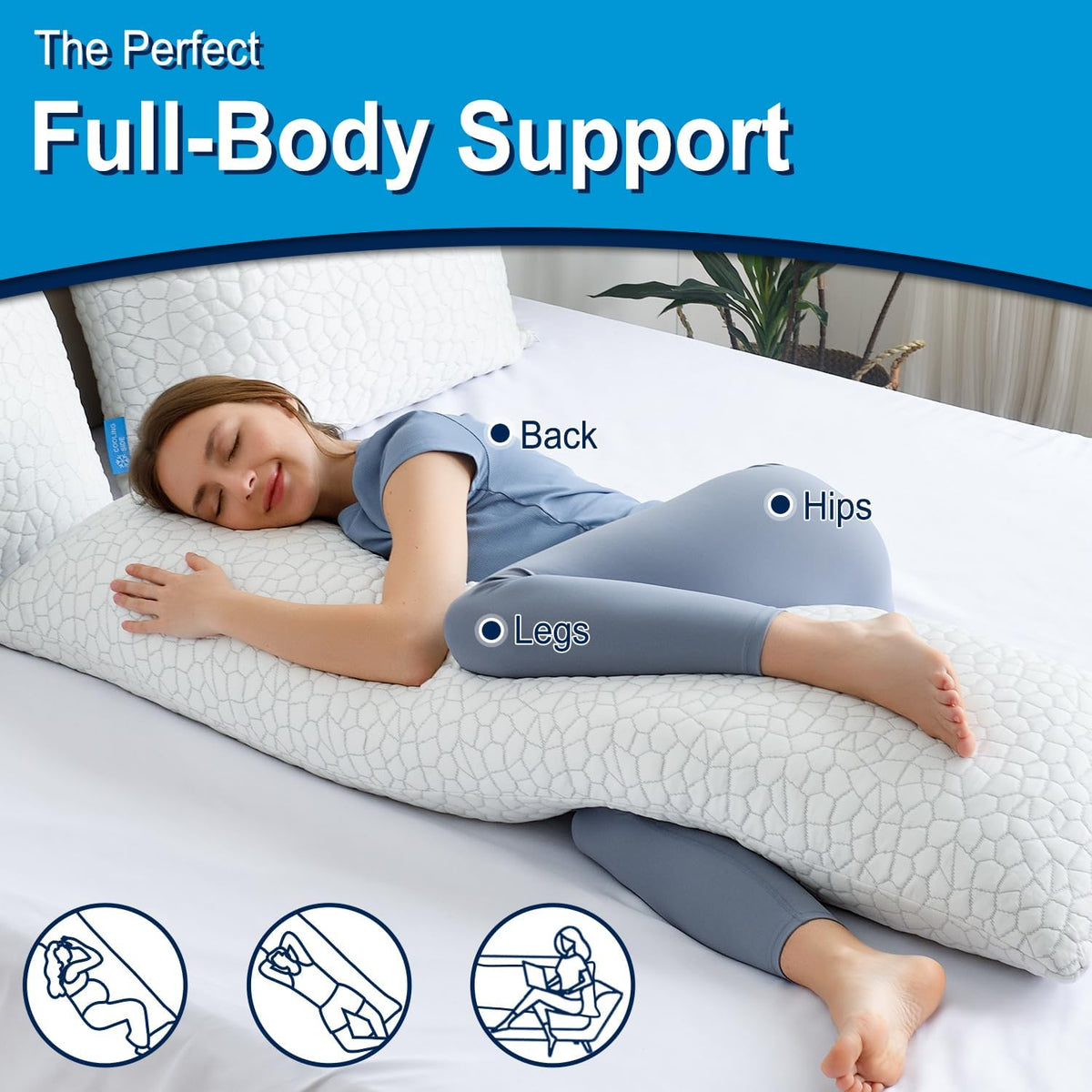 Enhanced Cooling Pillows Queen Size Set of 2 ，Luxury Body Pillows 1 Pack