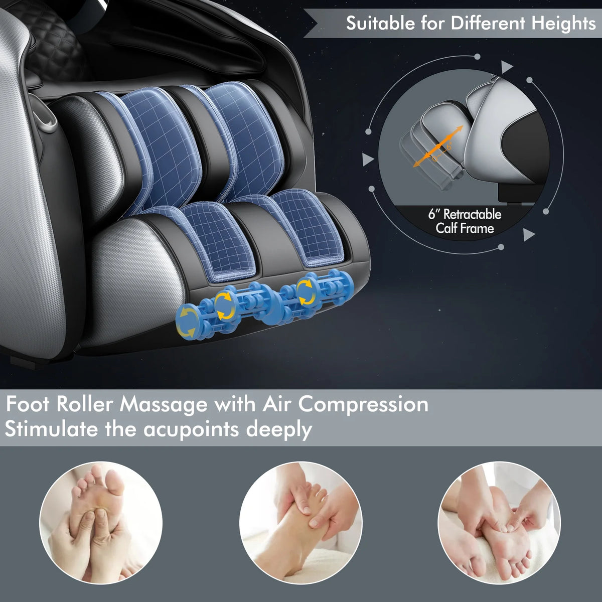 SL Track Full Body Zero Gravity Massage Chair with Voice Control Heat Foot Roller