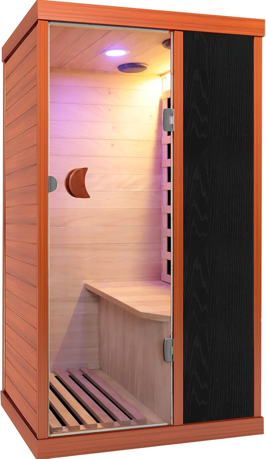 1 Person Sauna Far Infrared Sauna 1200W Low EMF Indoor Home Sauna