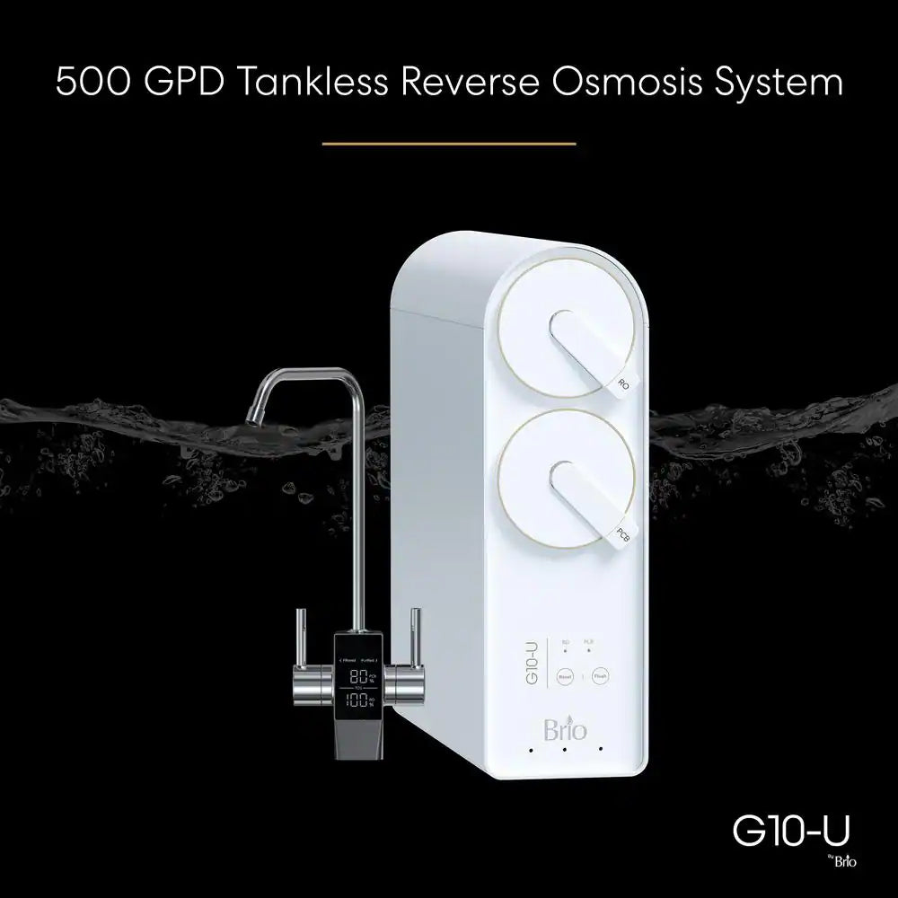 G10-U Reverse Osmosis Water Filtration System with Smart Faucet, 500 GPD, 2:1 Pure to Drain, 5-In-2 Filtration
