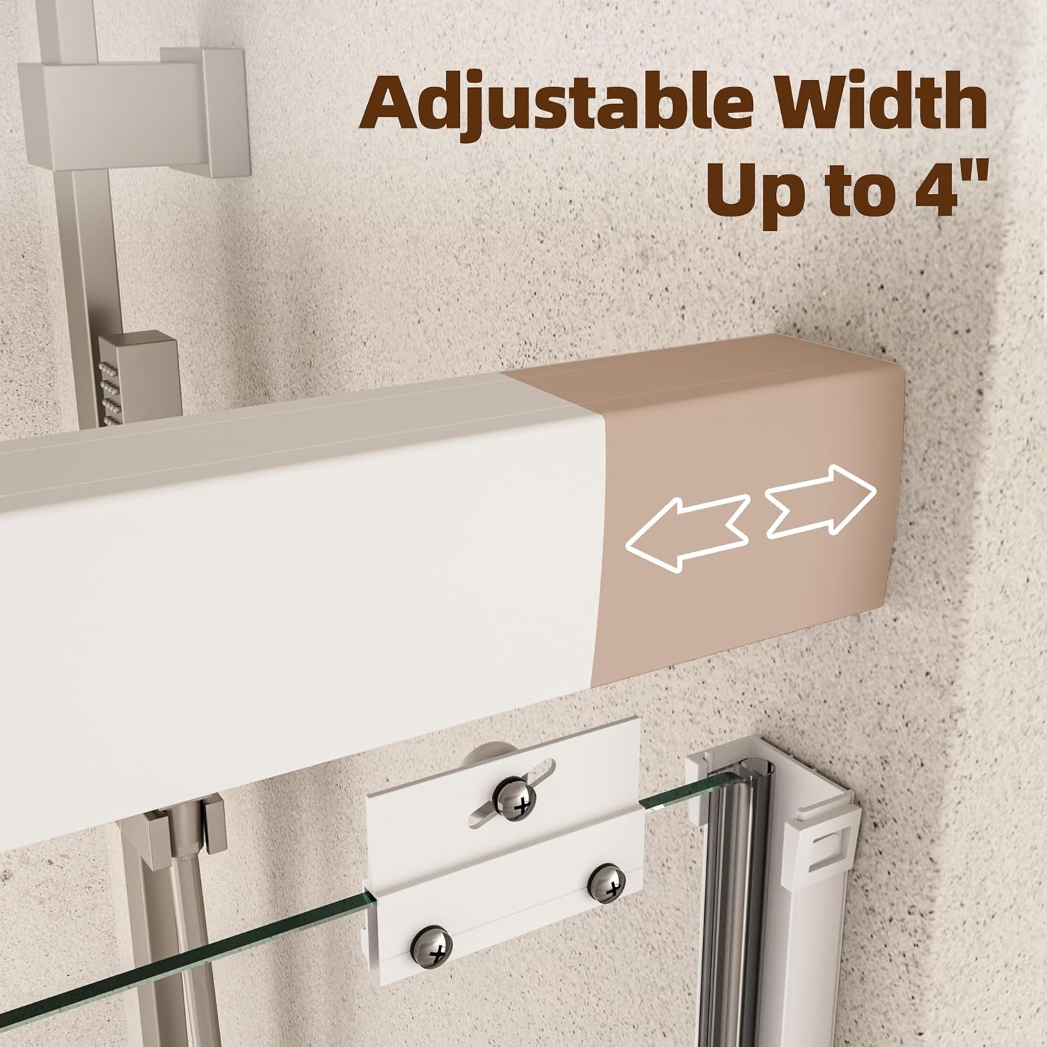 Double Sliding Shower Door,44-48" W X 72" H,Matte White