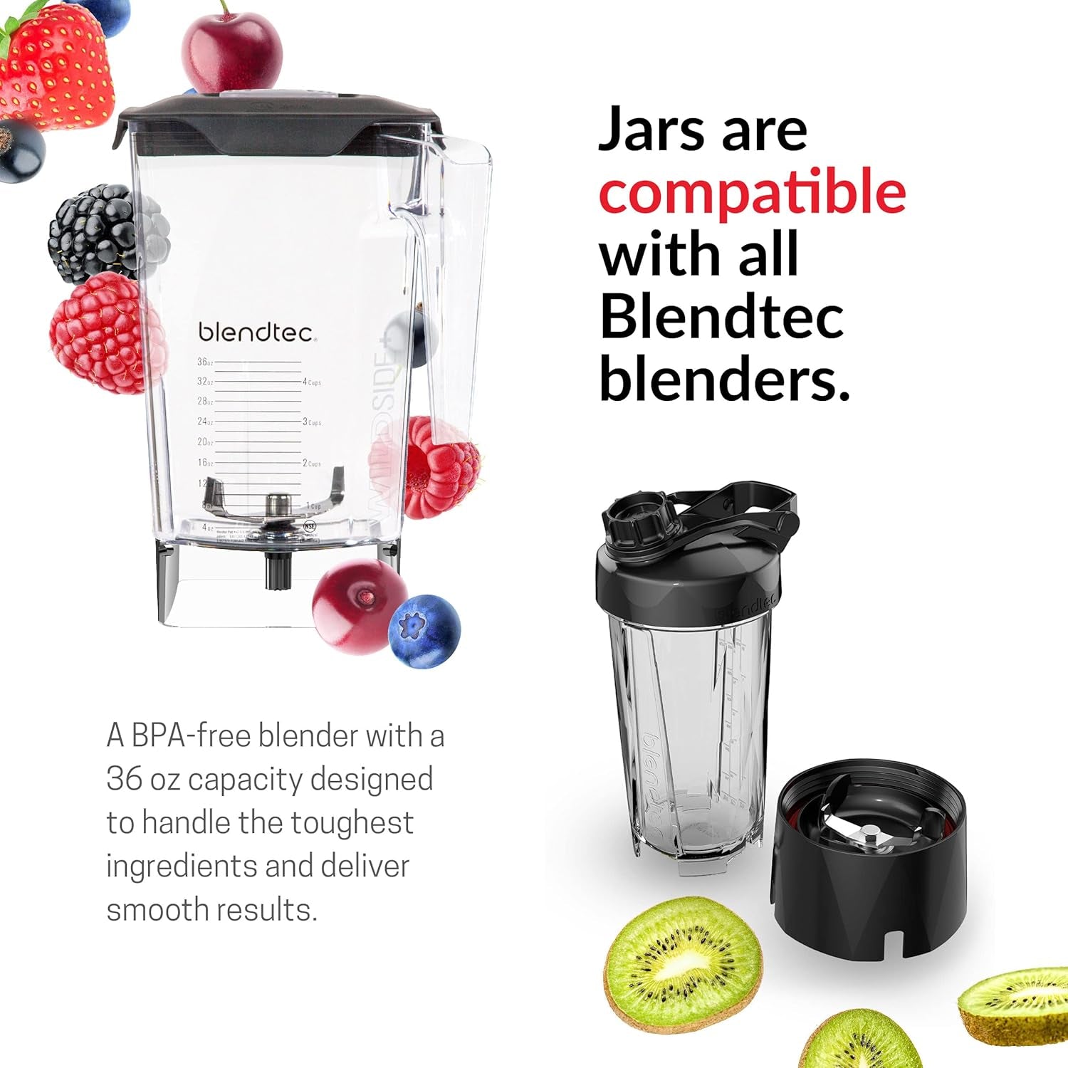 Professional 800 Blender (Black), Wildside+ Jar & GO Travel Bottle