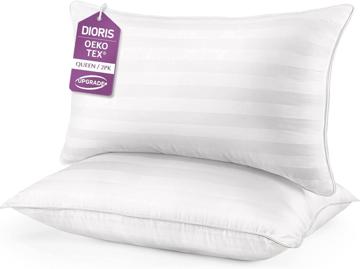 Pillows Queen Size Set of 2 Soft Bed Pillow for Sleeping Fluffy