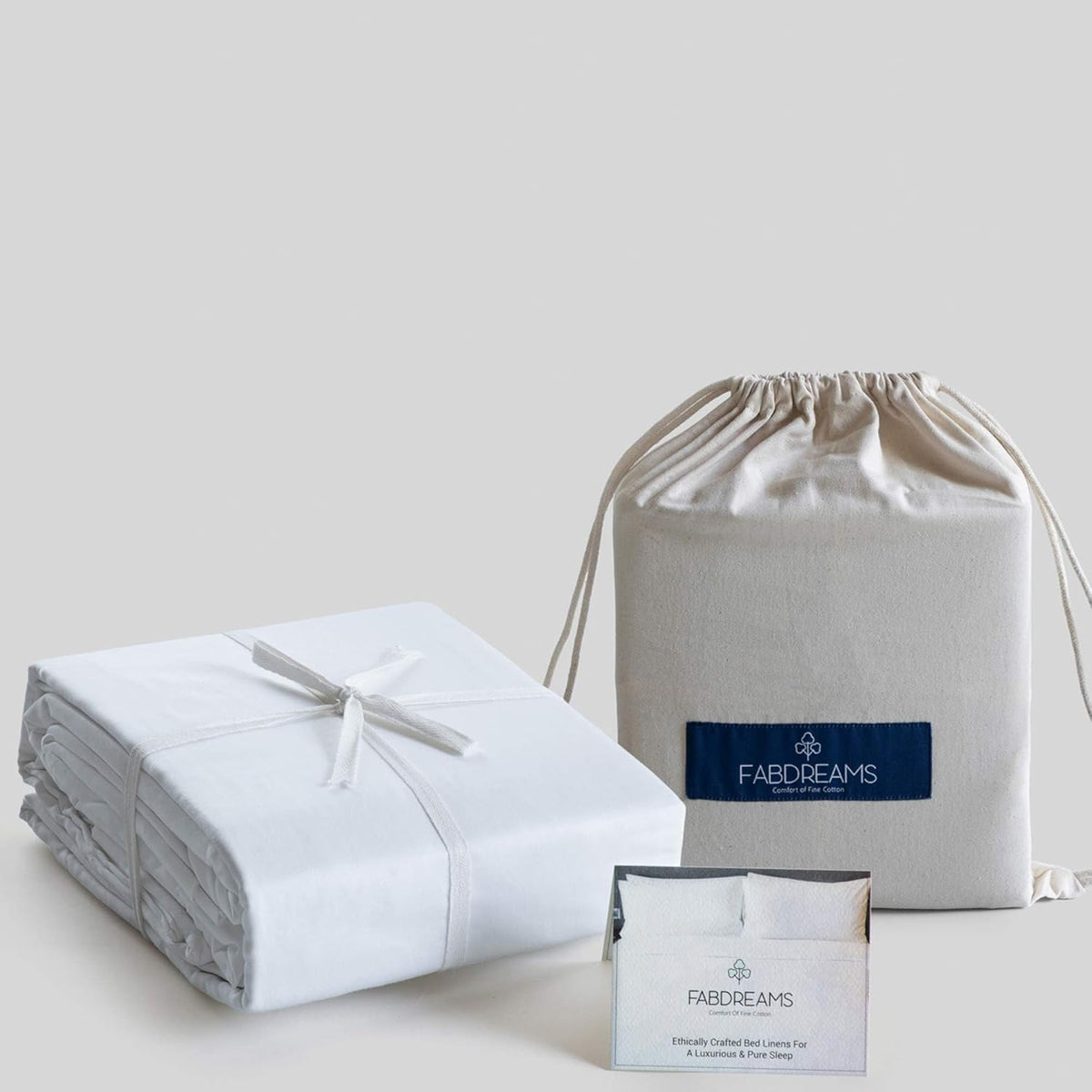 100% Organic Cotton Percale Weave Twin Size Sheet Set, 300 TC, GOTS Certified, Cool & Crisp, Breathable, Fits Mattresses up to 17" Deep, Skin-Friendly, Durable Luxury – White