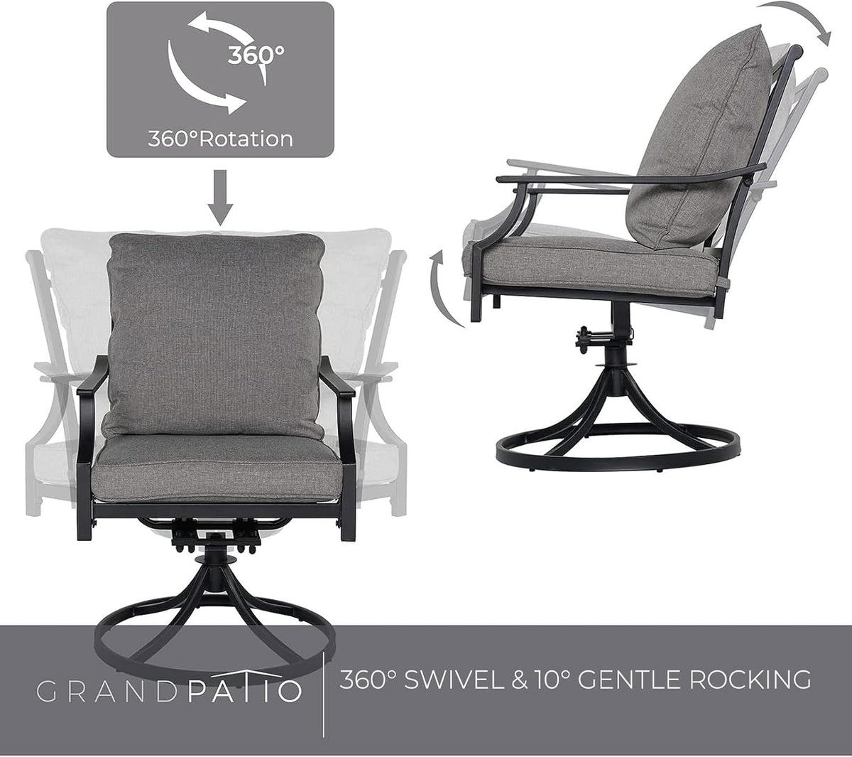 7-Piece Outdoor Dining Set for 6 with Swivel Patio Chairs