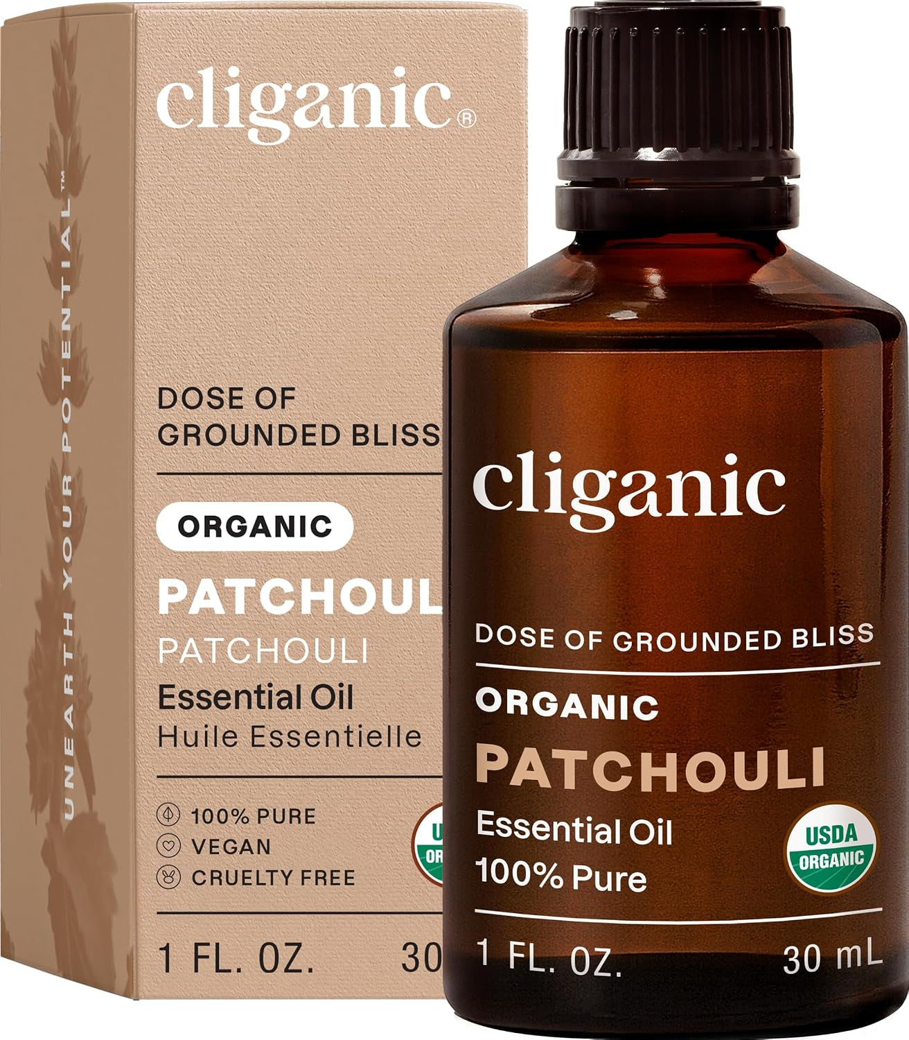 Organic Patchouli Essential Oil for Diffuser, 100% Pure,1 Fl Oz