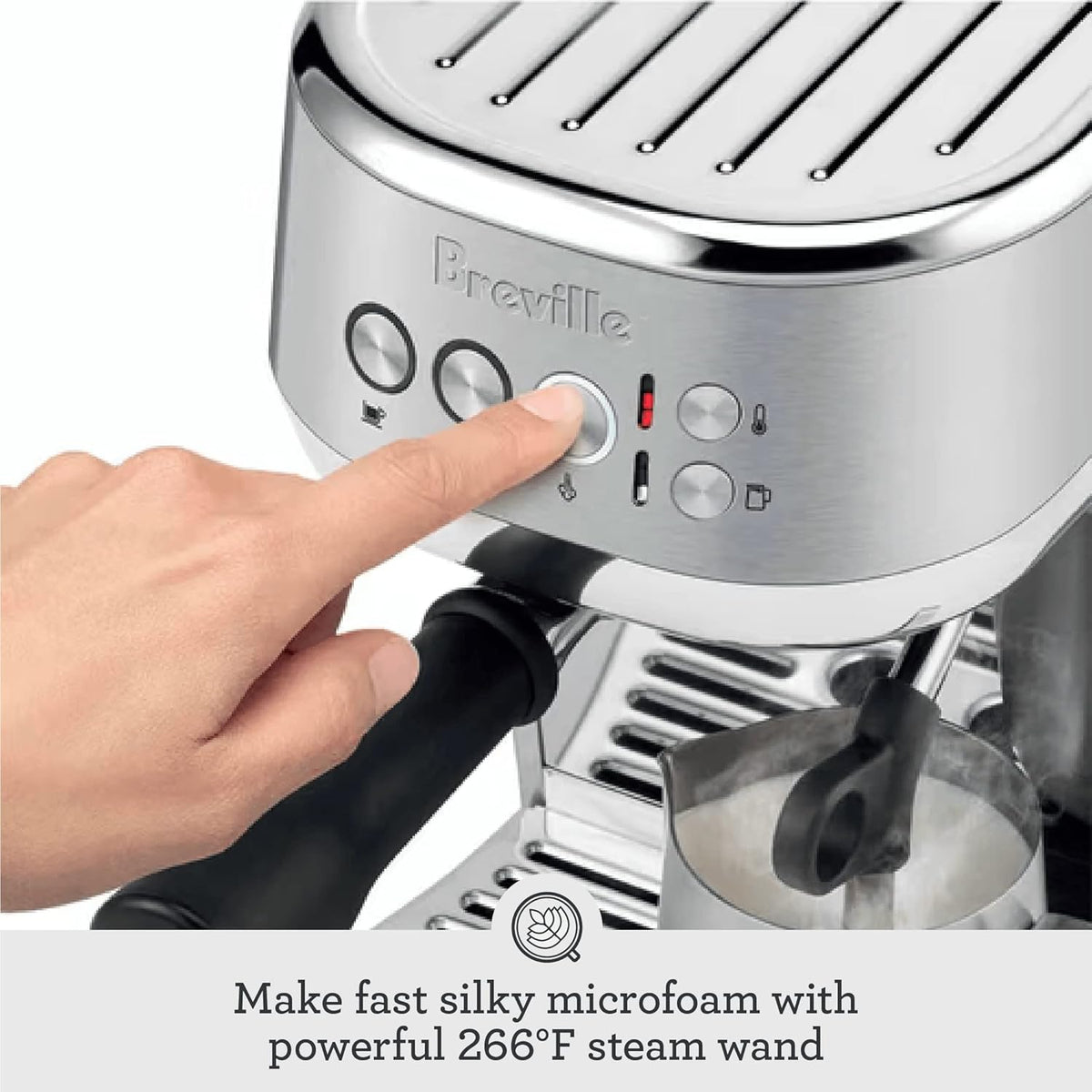 Breville BES500BTR Bambino plus Espresso Machine, Black Truffle