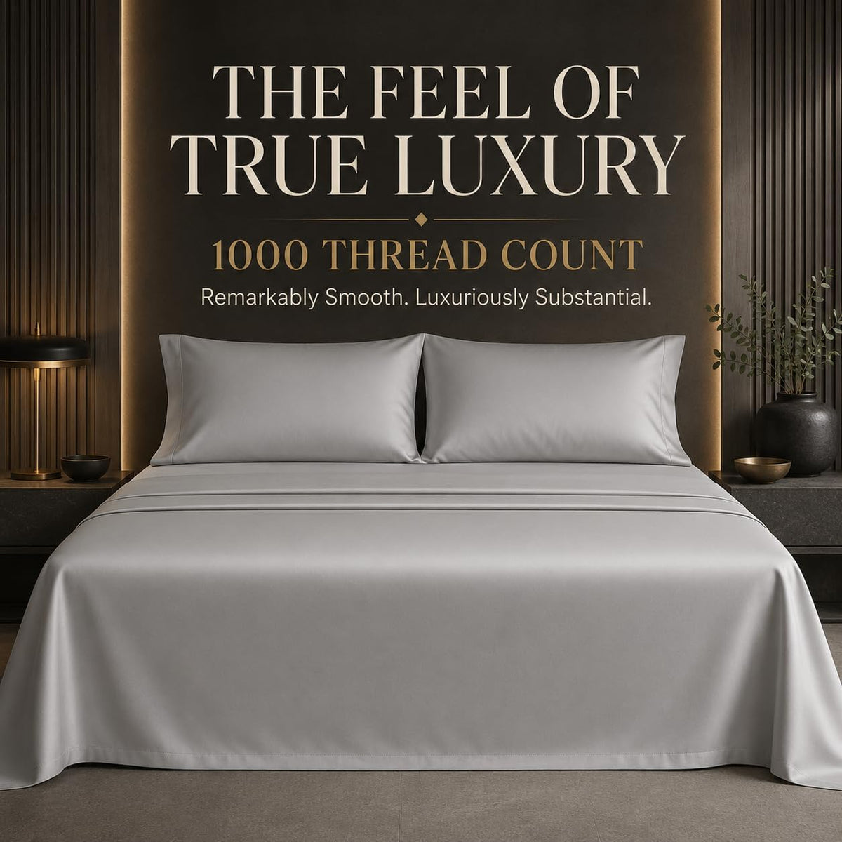 Queen Size Bed Sheets, 1000 Thread Count Sheets Queen Size Bed Set - Ivory