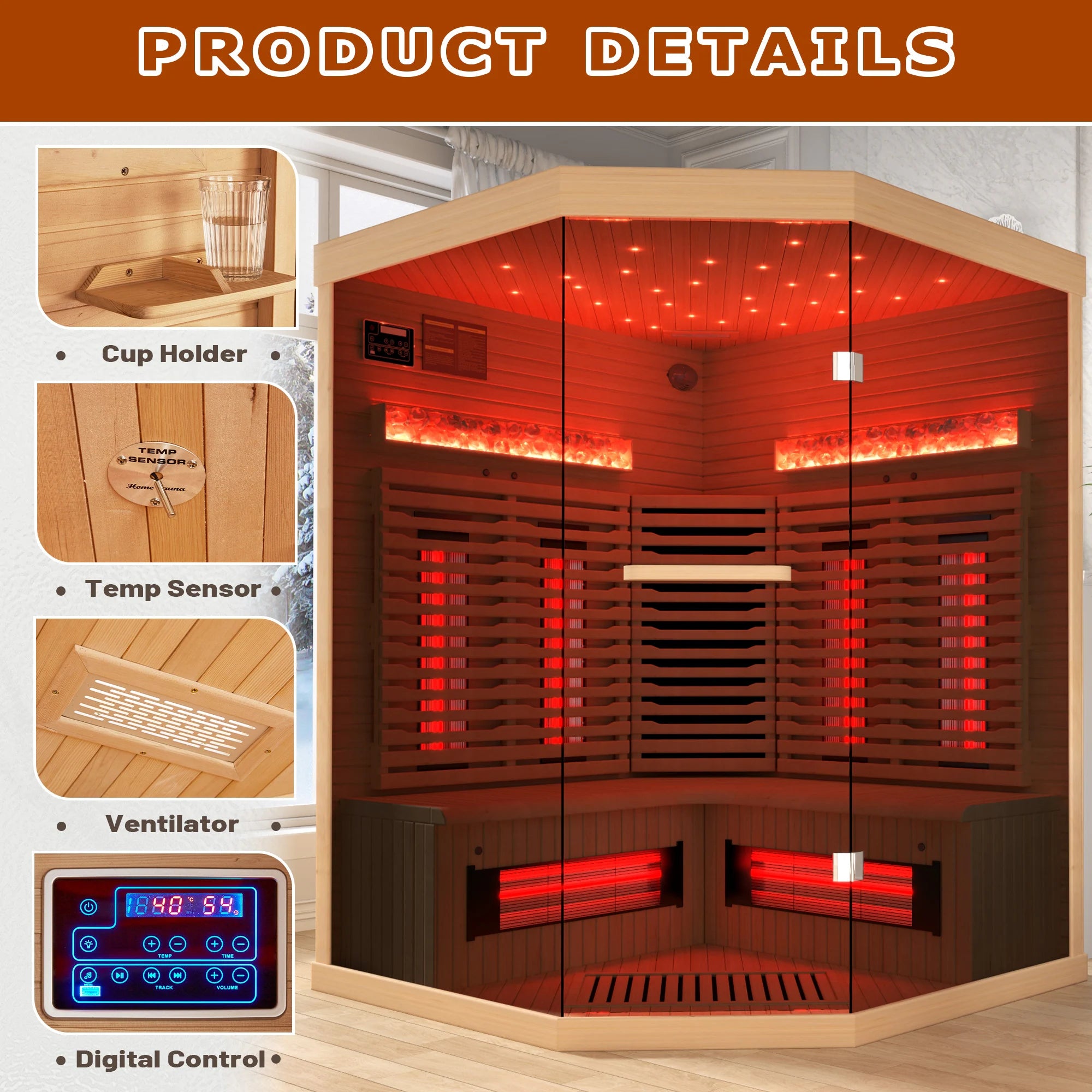 Infrared & Steam Sauna (Varied Sizes & Shapes)