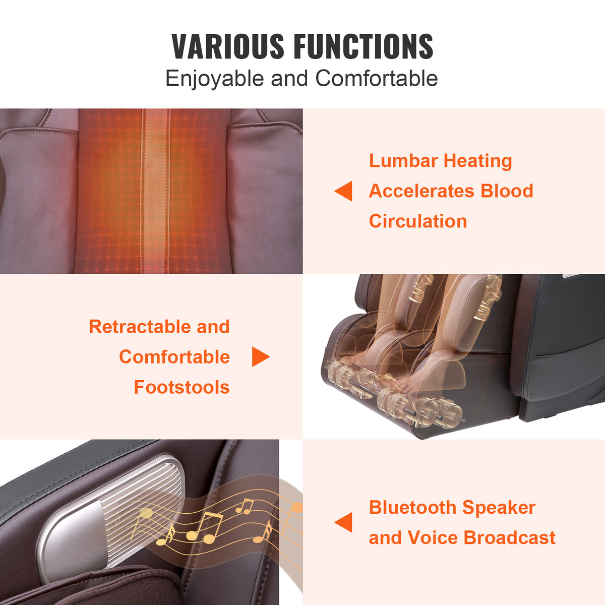 Full Body Massage Chair Zero Gravity 3D Shiatsu Recliner with Sl-Track