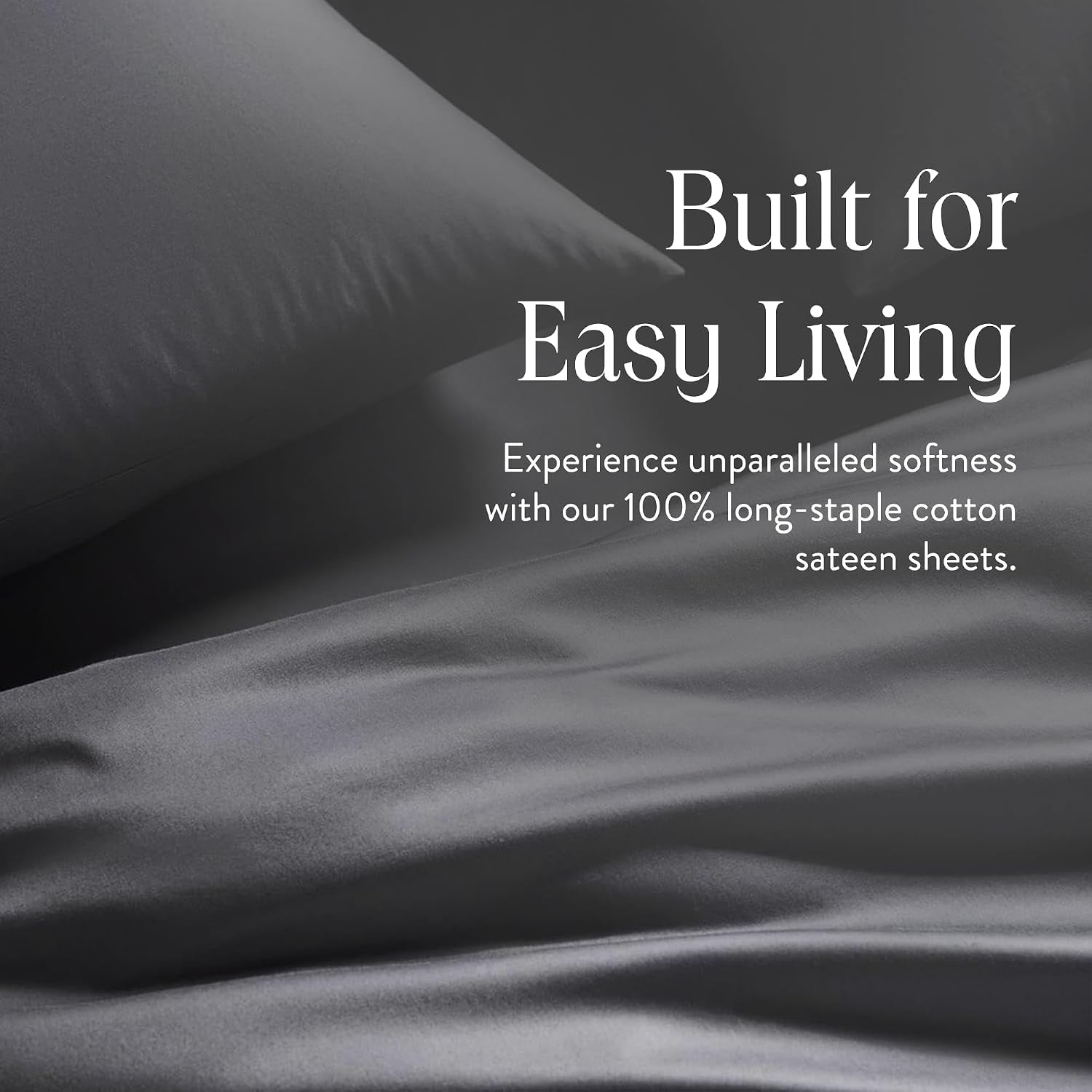 Brooklinen Sateen 4-Pc Sheet Set Hotel-Quality Luxury - Queen, Slate Grey