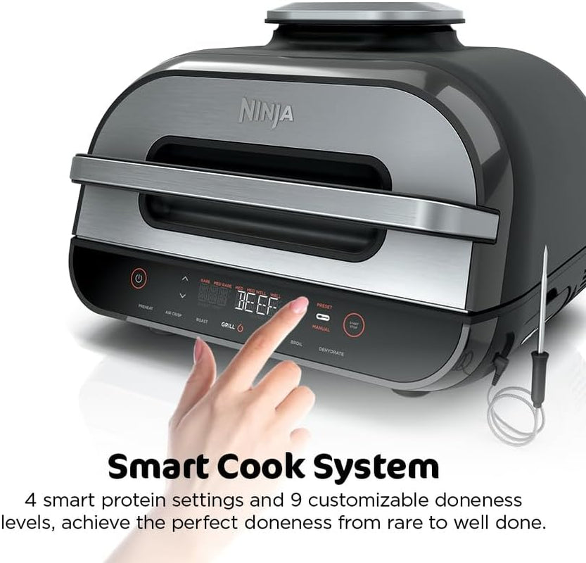 Ninja® Foodi® Smart XL 6-In-1 Indoor Grill & Air Fryer, Black/Silver, FG551