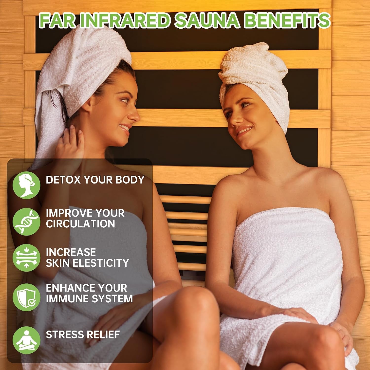 Sauna 2 Person Low EMF FAR Infrared Sauna with Red Light Therapy