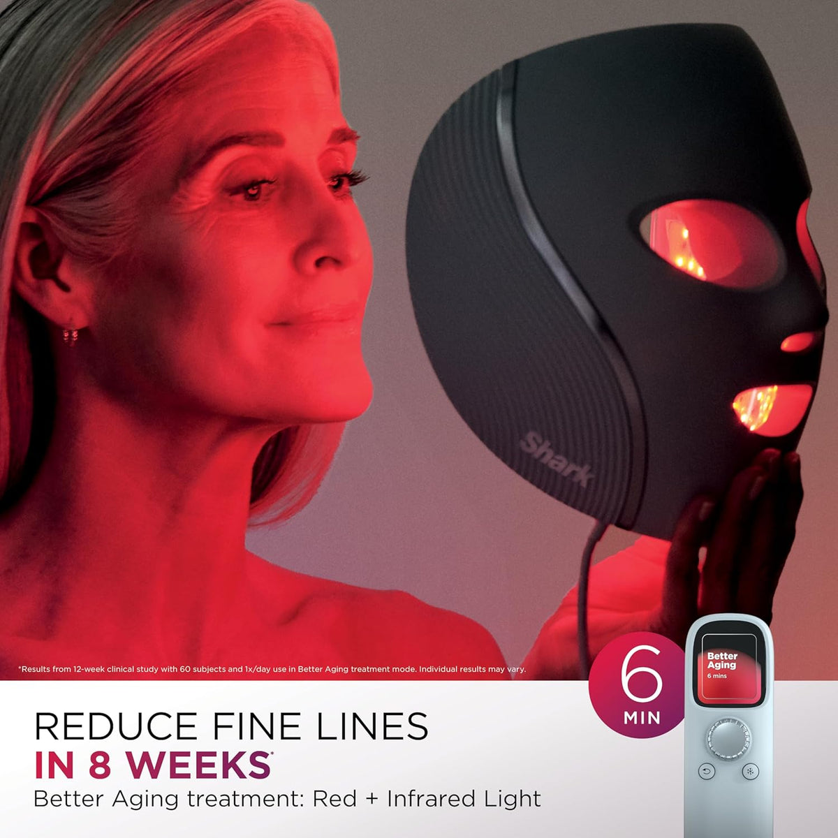 Cryoglow LED Face Mask, Red Light Therapy, Under-Eye Cooling, FW312PL