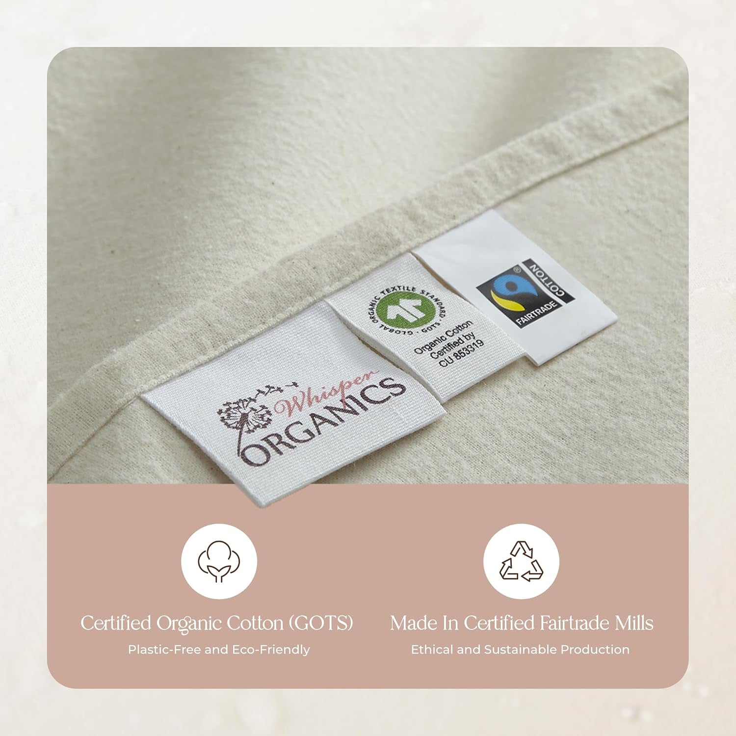 100% Organic Flannel Sheets King Size - GOTS Certified 100% Cotton Flannel Sheets Set with Comfortable Soft Brushed Finish & Deep Pocket - 1 Flat 1 Fitted & 2 Pillowcases (Natural, King)