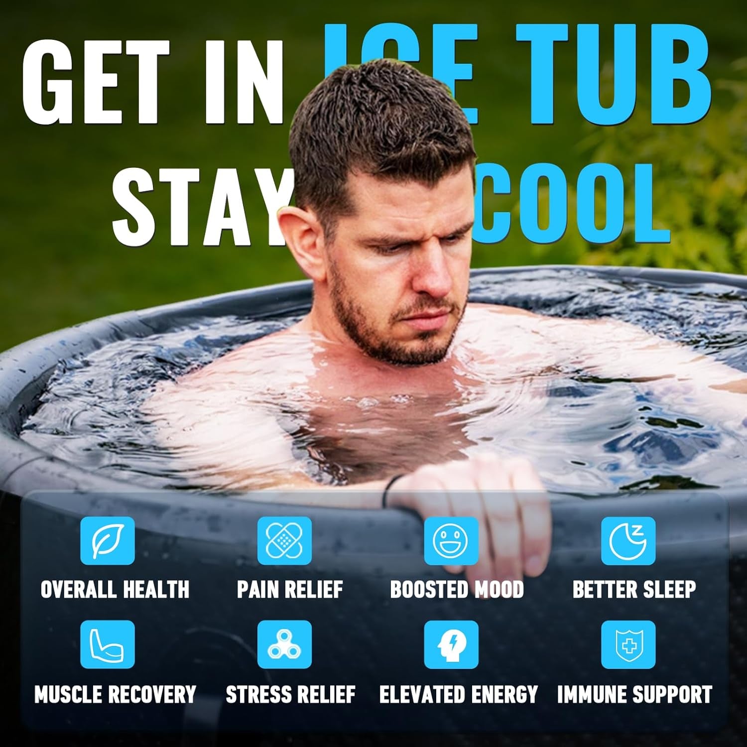 Inflatable Cold Plunge Tub, 150 Gallon, 59" L X 31.5" W X 23.6" H