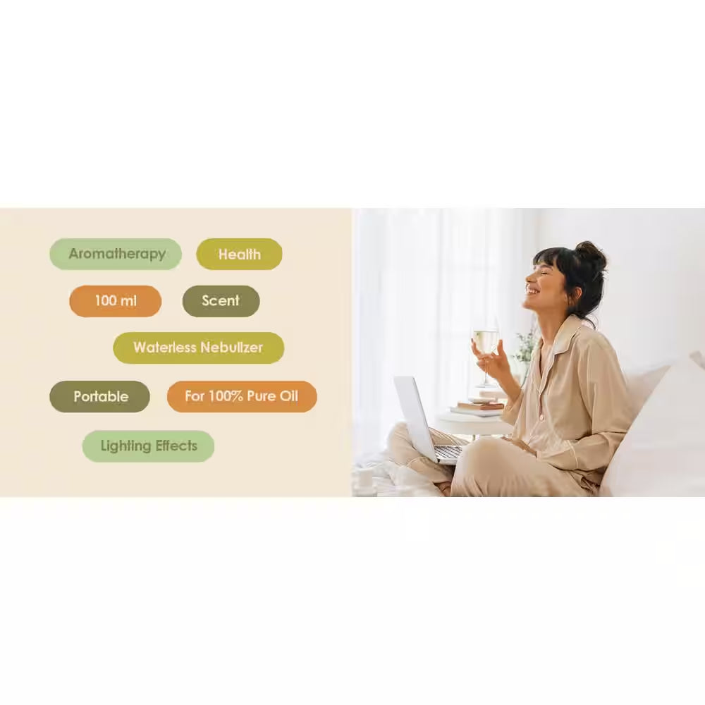 Waterless in Essential Oil 100 Ml Capacity Scent Air Machine, Aromatherapy Nebulizer Premium Metal Battery Operated
