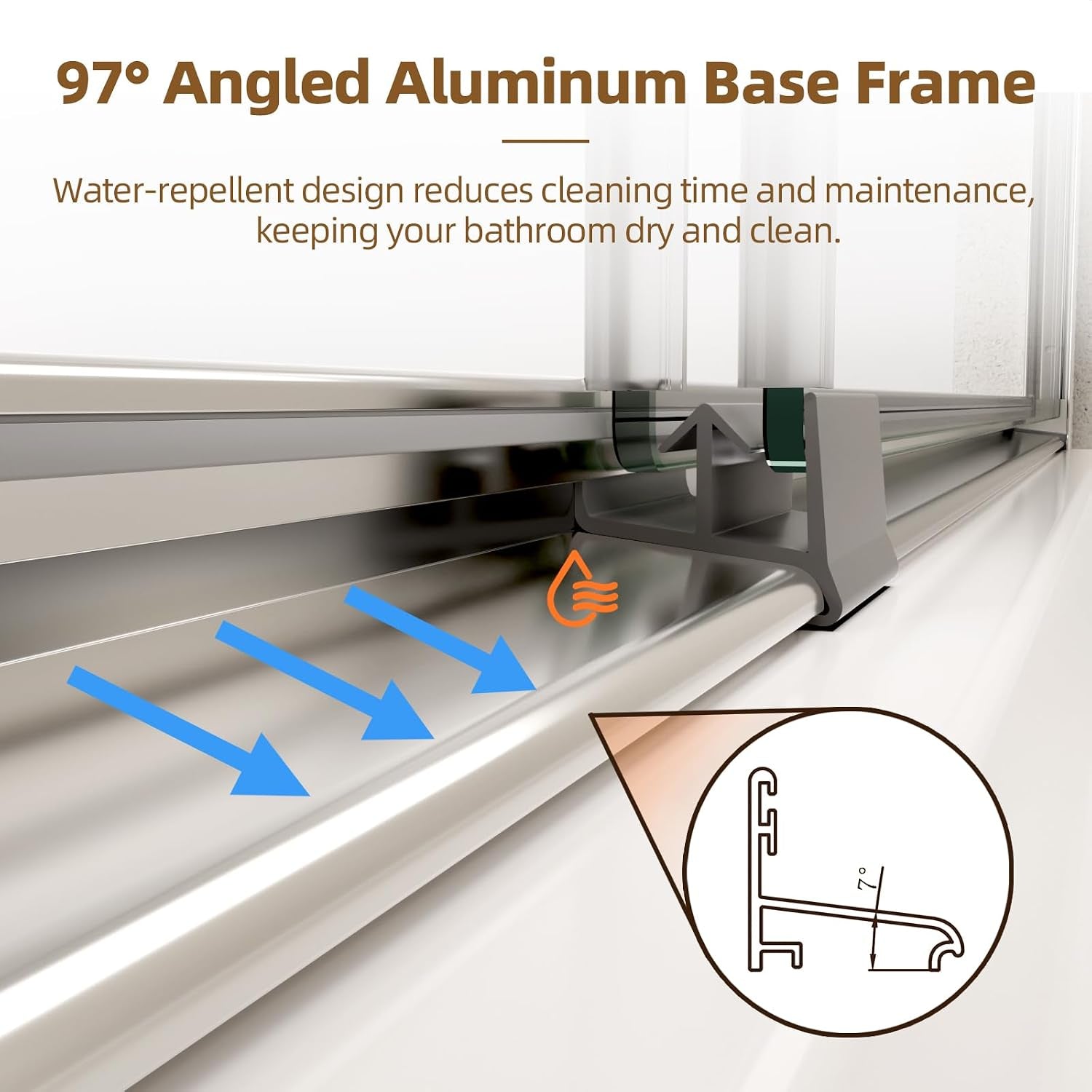 Double Sliding Shower Door,44-48" W X 70" H,Chrome