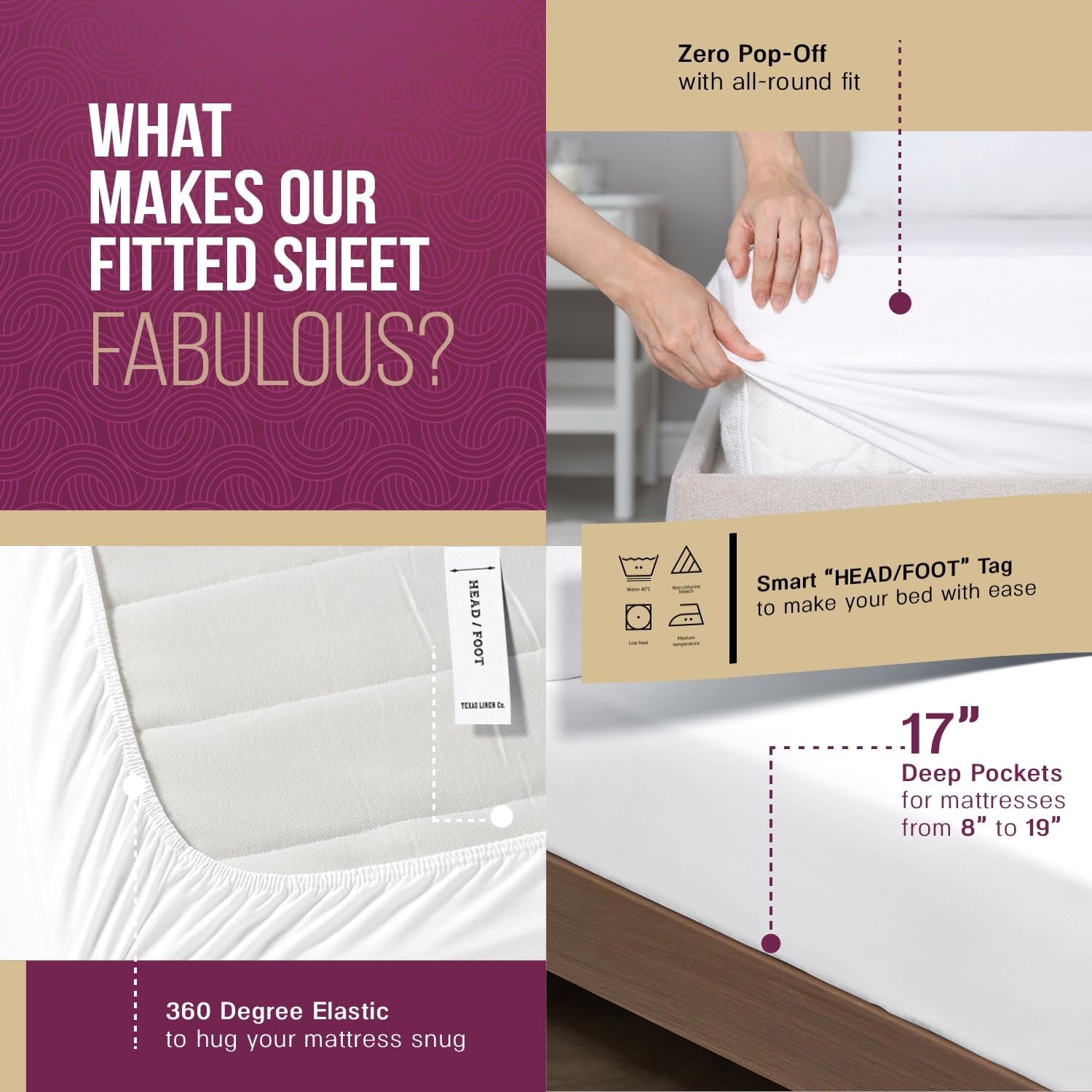 Egyptian Cotton Sheets Queen Size Set - Luxury 1200 Series High Thread Count Egyptian Cotton Queen Sheets (4 PC, White), 17" Deep Pocket, Soft Hotel Bedding - Star Sleepin' Collection