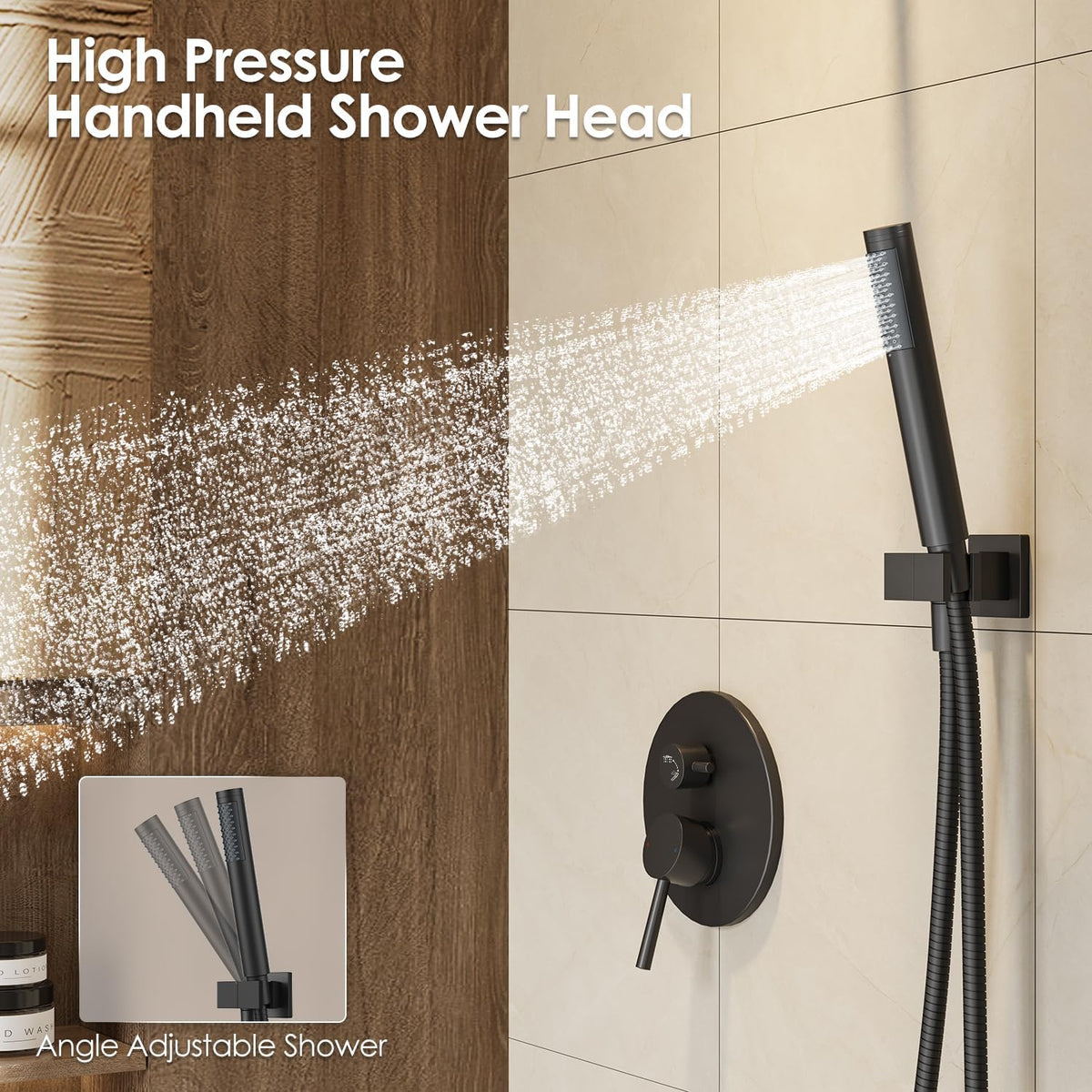 Shower System, 10" Wall Mounted Shower Faucet Set, Matte Black